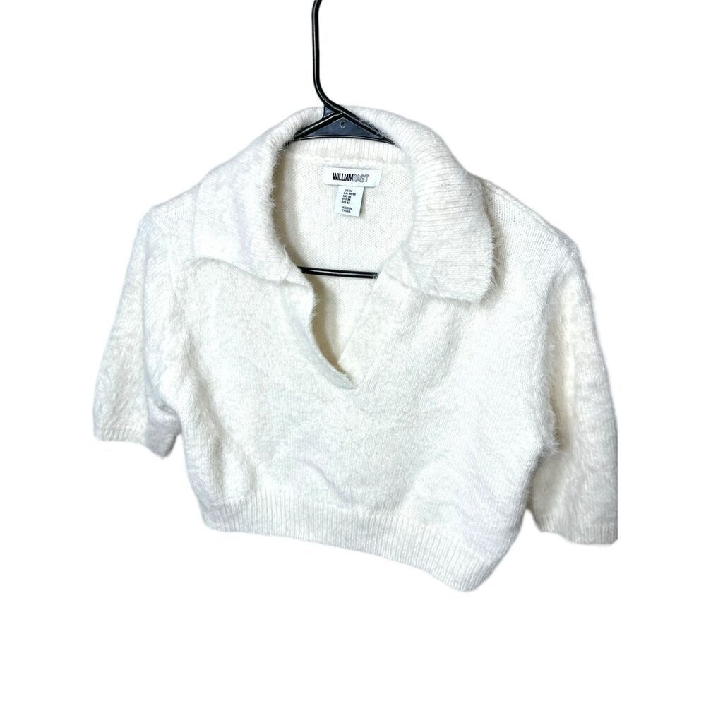 William Rast White Collared Crop Top Size M NWT - Picture 6 of 8